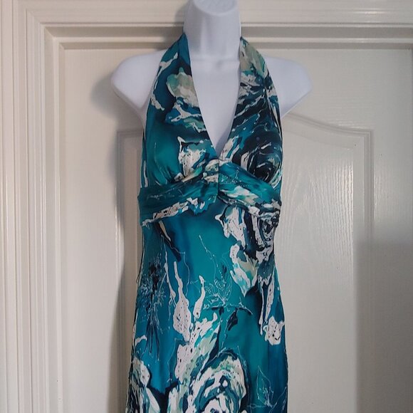 Adrianna Pappell 100% Silk Beaded Babydoll Empire Waist Prom Evening Dress 6 - Picture 5 of 16